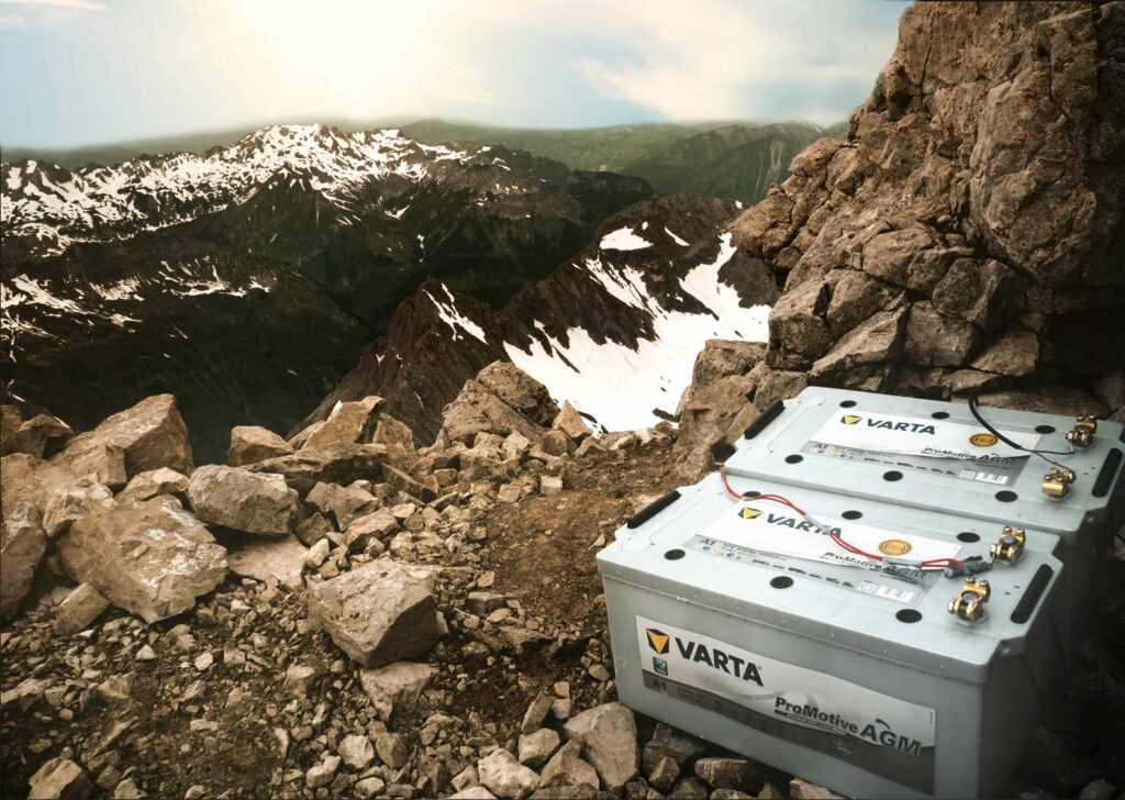 Battery on mountain top